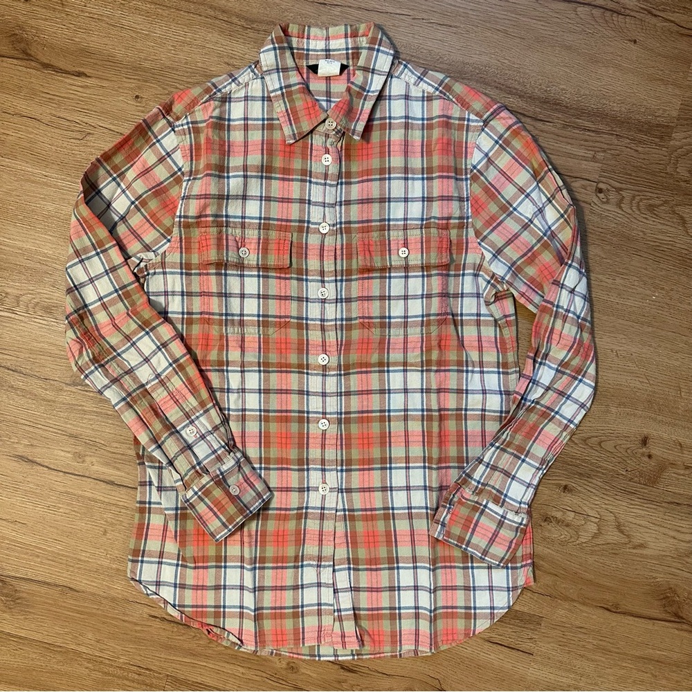J. Crew Plaid Button Down Shirt Size XS